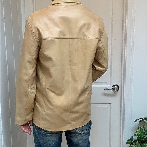 Leather dress coat jacket - Picture 5 of 8
